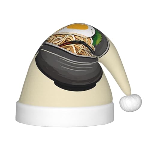 YHLKLWKSZC Delicious Sweet Ramen bedruckte Weihnachtsmütze, Weihnachtsmannmütze, Weihnachtsmannmütze, weich und bequem, 1 Stück von YHLKLWKSZC