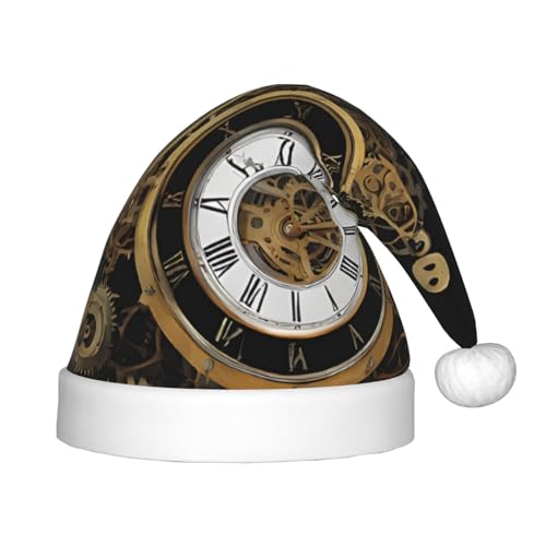 YHLKLWKSZC Gears Clock Bronze-Weihnachtsmütze, Weihnachtsmannmütze, Weihnachtsmannmütze, weich und bequem, 1 Stück von YHLKLWKSZC