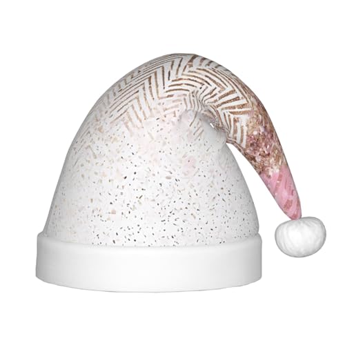 YHLKLWKSZC Glitzernde Weihnachtsmütze mit hübschem Muster, bedruckt, Weihnachtsmannmütze, Weihnachtsmannmütze, weich und bequem, 1 Stück von YHLKLWKSZC
