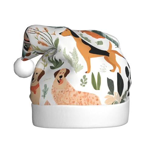 YHLKLWKSZC Hawaiianische tropische Sommer-Ananas-bedruckte Weihnachtsmütze, Weihnachtsmannmütze für Erwachsene, Unisex, Urlaubs-Weihnachtsmütze von YHLKLWKSZC