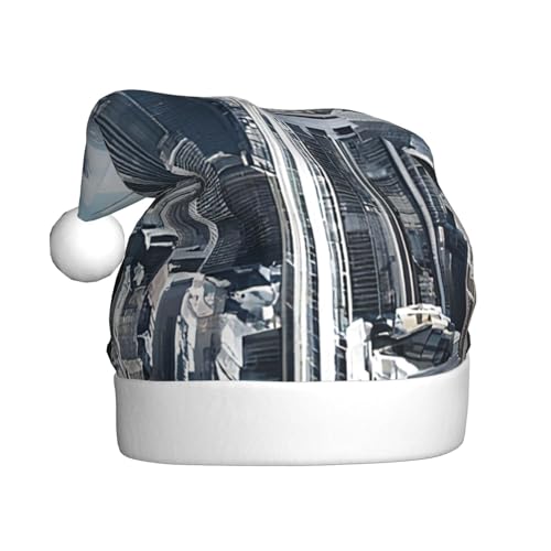 YHLKLWKSZC New York Fashion City bedruckte Weihnachtsmütze Weihnachtsmannmütze für Erwachsene Unisex Urlaub Weihnachtsmütze von YHLKLWKSZC