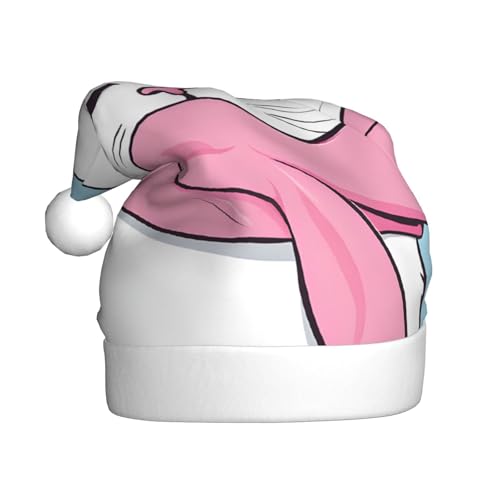 YHLKLWKSZC Weihnachtsmütze mit Cartoon-Katzen-Druck, bedruckt, Weihnachtsmannmütze für Erwachsene, Unisex, Urlaubs-Weihnachtsmütze von YHLKLWKSZC
