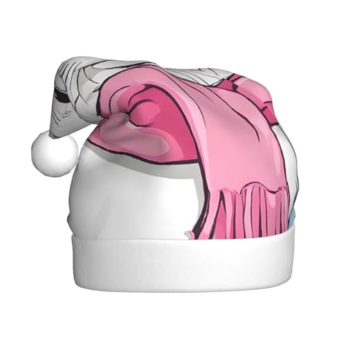 YHLKLWKSZC Weihnachtsmütze mit Cartoon-Katzenmotiv, bedruckt, Weihnachtsmannmütze für Erwachsene, Unisex, Urlaubskappe von YHLKLWKSZC