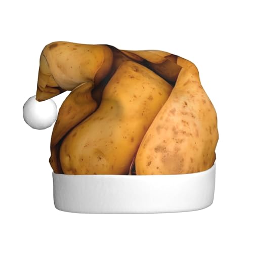 YHLKLWKSZC Weihnachtsmütze mit Kartoffelmotiv, bedruckt, Weihnachtsmannmütze für Erwachsene, Unisex, für den Urlaub von YHLKLWKSZC