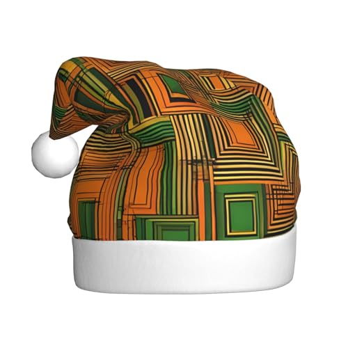 YHLKLWKSZC Weihnachtsmütze mit afrikanischem Ethnodruck, bedruckt, Weihnachtsmannmütze für Erwachsene, Unisex, Urlaub von YHLKLWKSZC
