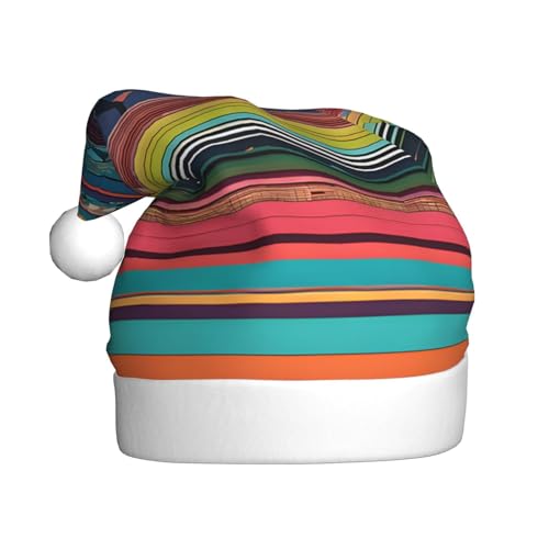 YHLKLWKSZC Weihnachtsmütze mit ethnischem geometrischem Muster, bedruckt, Weihnachtsmannmütze für Erwachsene, Unisex, Urlaub von YHLKLWKSZC