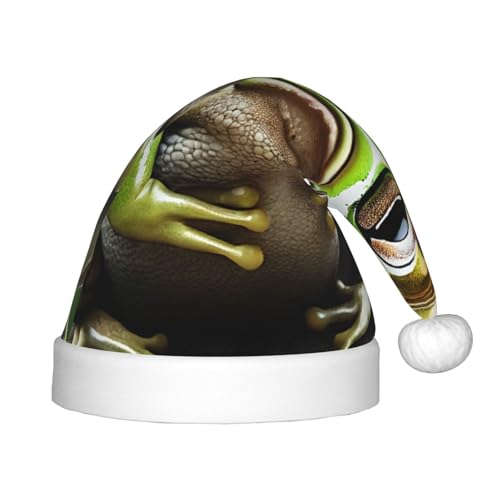YHLKLWKSZC Weihnachtsmütze mit niedlichem Froschmotiv, weich und bequem, 1 Stück von YHLKLWKSZC