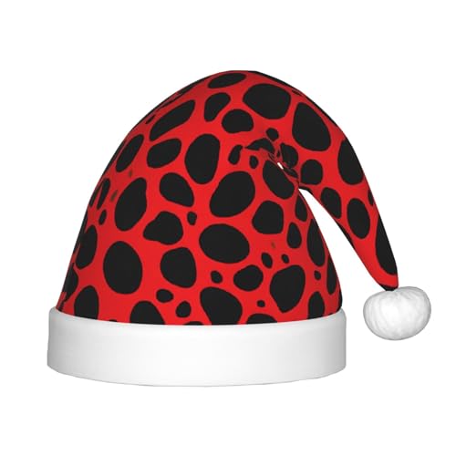 YHLKLWKSZC Weihnachtsmütze mit rotem Leopardenmuster, bedruckt, Weihnachtsmannmütze, Weihnachtsmannmütze, weich und bequem, 1 Stück von YHLKLWKSZC
