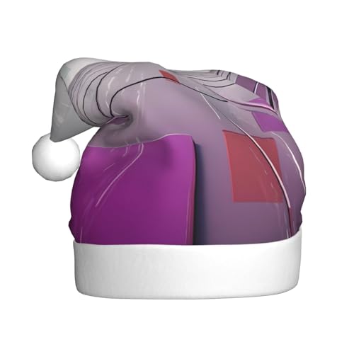YHLKLWKSZC Weihnachtsmütze mit verschiedenen farbigen Quadraten, bedruckt, Weihnachtsmannmütze für Erwachsene, Unisex, Urlaubskappe von YHLKLWKSZC