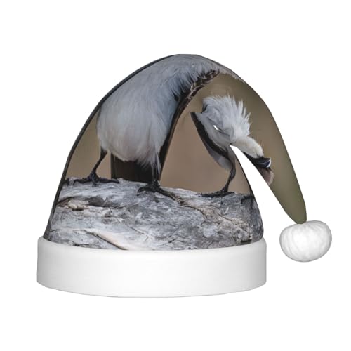 YHLKLWKSZC Weihnachtsmütze mit vier niedlichen Vögeln, bedruckt, Weihnachtsmannmütze, weich und bequem, 1 Stück von YHLKLWKSZC