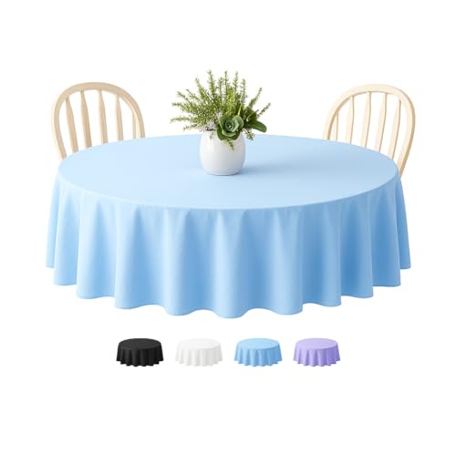 YHMLUX Einweg-Tischdecke – 12 Stück, 213 cm Tischdecken für Partys, hellblaue Kunststoff-Tischdecke, dekorative Tischdecken, geeignet für runde Tische, auslaufsicher und stabil, blaue Tischdecke YHMLUX Einweg-Tischdecke – 12 Stück, 213 cm Tischdecken für Partys, hellblaue Kunststoff-Tischdecke, dekorative Tischdecken, geeignet für runde Tische, auslaufsicher und stabil, blaue Tischdecke von YHMLUX