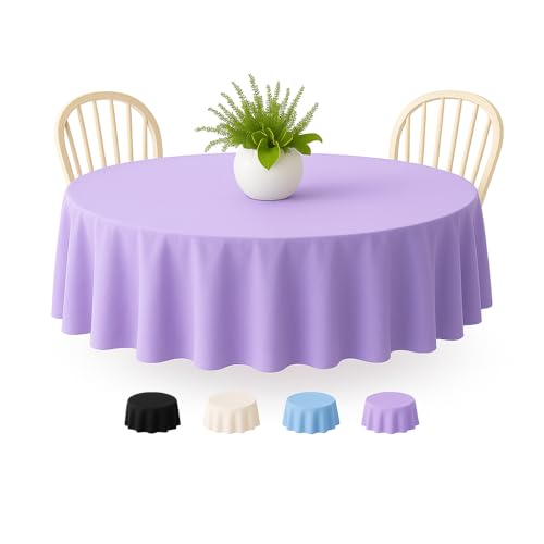 YHMLUX Einweg-Tischdecke – 12 Stück, 213 cm Tischdecken für Partys, hellviolette Kunststoff-Tischdecke, dekorative Tischdecken, geeignet für runde Tische, auslaufsicher und stabil, violette Tischdecke YHMLUX Einweg-Tischdecke – 12 Stück, 213 cm Tischdecken für Partys, hellviolette Kunststoff-Tischdecke, dekorative Tischdecken, geeignet für runde Tische, auslaufsicher und stabil, violette Tischdecke von YHMLUX