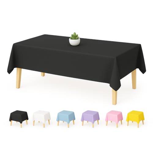 YHMLUX Premium Einweg-Tischdecken – 137,2 x 274,3 cm für Partys, dekorative Kunststoffabdeckungen für rechteckige Tische, weiß, auslaufsicher und stabil, Schwarz, 137,2 x 274,3 cm, rechteckig, 12 YHMLUX Premium Einweg-Tischdecken – 137,2 x 274,3 cm für Partys, dekorative Kunststoffabdeckungen für rechteckige Tische, weiß, auslaufsicher und stabil, Schwarz, 137,2 x 274,3 cm, rechteckig, 12 von YHMLUX