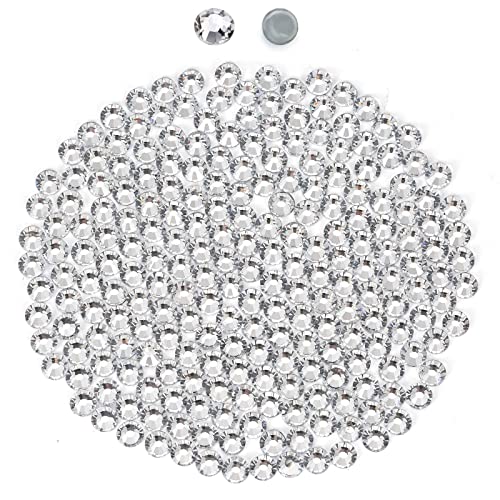 1440 Hotfix-Strasssteine,Flatback Glitzersteine Stones, Glas, runde Kristalle Strasssteine, Edelsteine​zum Basteln, für Kleidung, Schuhe, Taschen, DIY-Dekoration,Clear,SS6,1.8MM-2MM von YHMQ DU