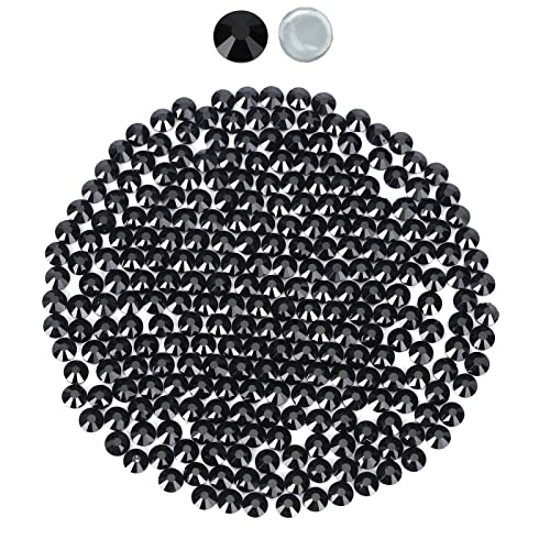 1440 Hotfix-Strasssteine,Flatback Glitzersteine Stones, Glas, runde Kristalle Strasssteine, Edelsteinezum Basteln, für Kleidung, Schuhe, Taschen, DIY-Dekoration,Jet Black,SS12,3.0MM-3.2MM 1440 Hotfix-Strasssteine,Flatback Glitzersteine Stones, Glas, runde Kristalle Strasssteine, Edelsteinezum Basteln, für Kleidung, Schuhe, Taschen, DIY-Dekoration,Jet Black,SS12,3.0MM-3.2MM von YHMQ DU