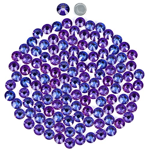 1440 Hotfix-Strasssteine,Flatback Glitzersteine Stones, Glas, runde Kristalle Strasssteine, Edelsteine​zum Basteln, für Kleidung, Schuhe, Taschen, DIY-Dekoration,Purple Velvet,SS6,1.8MM-2MM von YHMQ DU