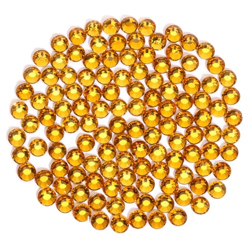 YHMQ DU 2880PCS Stücke Strasssteine, Nagel Kristalle + Strasssteine Für Nägel, Kristall Gold yellow + SS10(2.6+2.8mm) von YHMQ DU