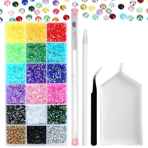 YHMQ DU 36000-teiliges 3-mm-Jelly-Strass-Set – Kunstharz-Strasssteine in gemischten Farben für Nägel, Kleidung, Schuhe, Trinkgläser, Dekoration, Geschenke, flache Rückseite, rund YHMQ DU 36000-teiliges 3-mm-Jelly-Strass-Set – Kunstharz-Strasssteine in gemischten Farben für Nägel, Kleidung, Schuhe, Trinkgläser, Dekoration, Geschenke, flache Rückseite, rund von YHMQ DU