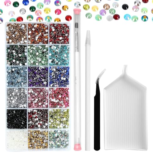 YHMQ DU Strass-Set mit flacher Rückseite, 3 mm, gemischte Farben, für Nagelkunst, DIY-Dekoration, Nicht-Hotfix-Harz, runde Form, Kristall, 36.000 Stück YHMQ DU Strass-Set mit flacher Rückseite, 3 mm, gemischte Farben, für Nagelkunst, DIY-Dekoration, Nicht-Hotfix-Harz, runde Form, Kristall, 36.000 Stück von YHMQ DU