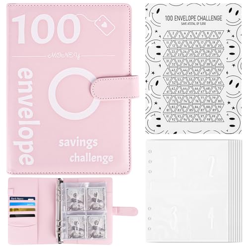 100 Tage Sparbuch, A5 Geldsparmappe, Geld Sparen Challenge Buch 25 Karten, Geldmappe zum Sparen für Paare, Büros, Zuhause, Schule 100 Tage Sparbuch, A5 Geldsparmappe, Geld Sparen Challenge Buch 25 Karten, Geldmappe zum Sparen für Paare, Büros, Zuhause, Schule von YHNDECO