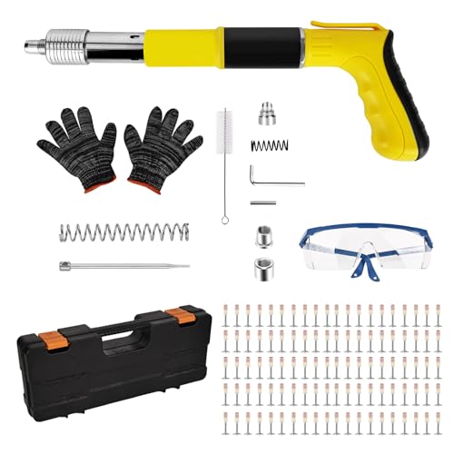 YHNDECO Nagelpistole, Bolzenschussgerät mit 100 runden Nägeln, 5 Gänge Mini Nagelpistole Nagelpistole für Tragbare Nail Einstellbare Schalldämpfer Stahl Nagel Pistole Pistole Stahl & Beton YHNDECO Nagelpistole, Bolzenschussgerät mit 100 runden Nägeln, 5 Gänge Mini Nagelpistole Nagelpistole für Tragbare Nail Einstellbare Schalldämpfer Stahl Nagel Pistole Pistole Stahl & Beton von YHNDECO