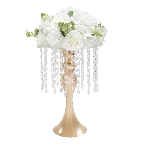10-teiliges 35,6 cm hohes Vasen-Set for Hochzeitsmittelstücke – elegante Blumenständer for Hochzeiten, Partys und als Heimdekoration(Gold,13.77in) von YHNNH