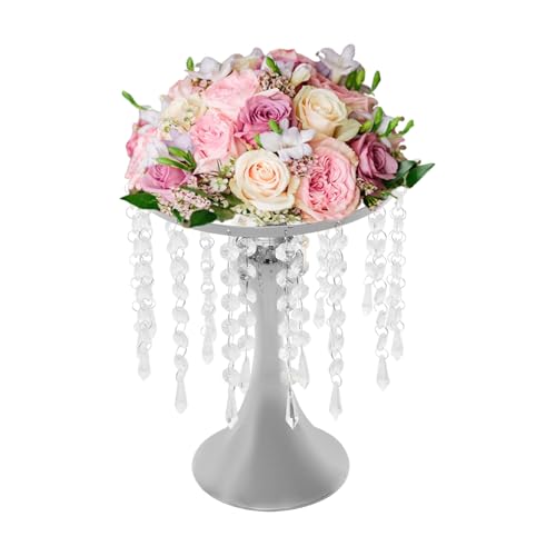 10-teiliges 35,6 cm hohes Vasen-Set for Hochzeitsmittelstücke – elegante Blumenständer for Hochzeiten, Partys und als Heimdekoration(Silver,10.23in) von YHNNH