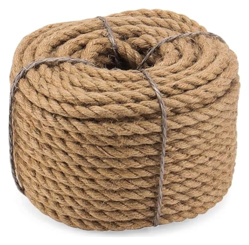 164 Fuß gedrehtes Juteseil, 3-strängiges Hanfseil, Manila-Seil, Gartenarbeit, Bündelung und Wandbehang, Kunsthandwerk, dekorativ(15MM 40M) von YHNNH