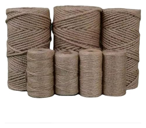 4/5/6/8 mm Juteseil, 50 m, geflochtenes Hanfseil, 4-strängige gedrehte Schnur, for Geschenke, Heimwerkerarbeiten, Dekoration, Bündelung(6MM 50M) von YHNNH