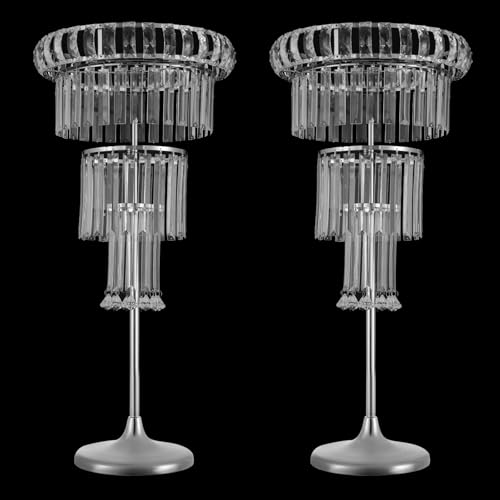 4-stöckiger Blumenständer aus silbernem Kristall – Elegantes Hochzeits-Mittelstück – 81,3 cm Höhe – 2er-Pack 4-stöckiger Blumenständer aus silbernem Kristall – Elegantes Hochzeits-Mittelstück – 81,3 cm Höhe – 2er-Pack von YHNNH
