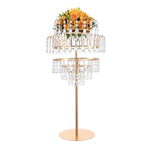 5-stöckiger Blumenständer for Hochzeiten – Elegante Tischvase als Tafelaufsatz for Hochzeiten, Partys und als Dekoration for Zuhause(Gold) von YHNNH