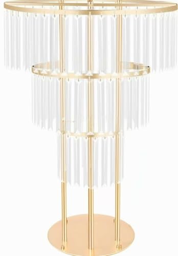 Blumenständer aus goldenem Kristall – 3-stufiger moderner Acryl-Displayständer for Hochzeiten, Geburtstage und Veranstaltungen von YHNNH