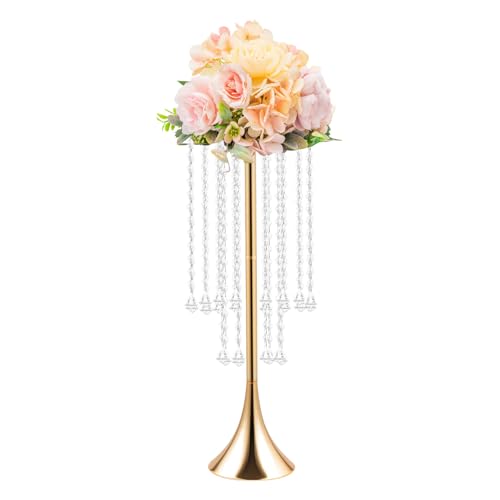 Elegante Blumenvasen aus Kristallglas (56,8 cm) for Hochzeiten, Partys und Heimdekoration, 10 Stück(Gold) von YHNNH