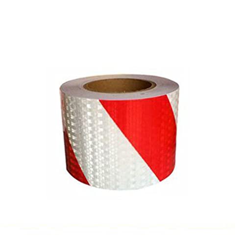 Gefahren-Hochintensitäts-Reflektorband, selbstklebender reflektierender Aufkleber, Markierungsband(White Red) von YHNNH