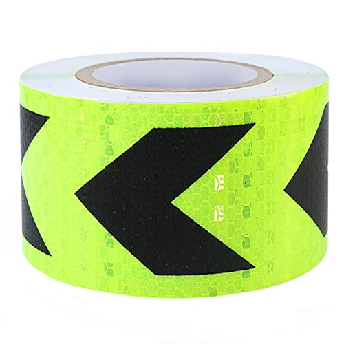 Hochintensives Pfeil-Reflexband, selbstklebender reflektierender Aufkleber, Markierungs-Absperrband(Green Black) von YHNNH
