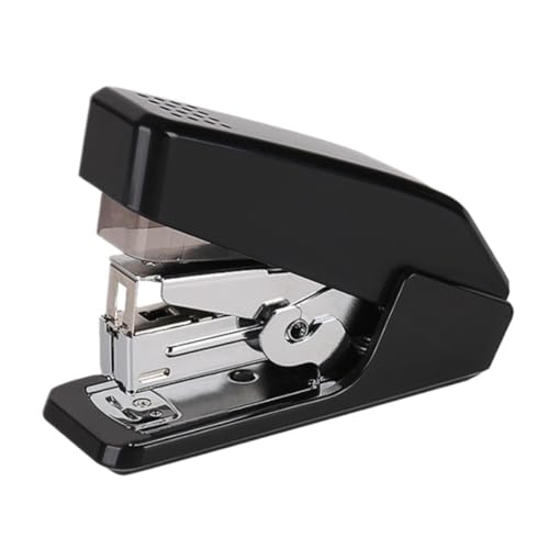 Hochleistungshefter, Manueller Hefter for zu Hause, federbetrieben, manueller, klein, Anti-Stau, Büro, Verwaltung, Desktop, Studenten, dekorativ(Black) von YHNNH