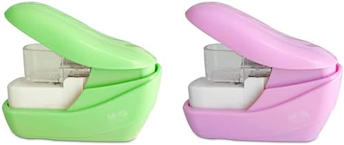 Hochleistungshefter, Manueller Hefter for zu Hause, ohne Heftklammern, 8-Blatt-Bindung for Schule, Klassenzimmer oder Desktop-Zubehör, nadellos, tragbar(2pcs) von YHNNH