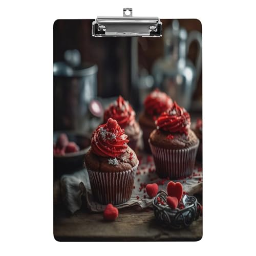 Klemmbrett im A4-Format, mit Cupcake-Druck, Acryl-Kunststoff-Klemmbretter mit Loch zum Aufhängen, 21,6 x 31,8 cm, für Zuhause, Büro, Geschäft von YHNNH