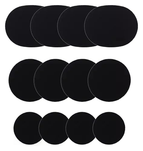 Patch, 6/12 Stück selbstklebender Fersenloch-Patch for die Rückseite von Sportschuhen, Lederschuhen und High Heels(Black,12pcs) von YHNNH