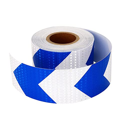 Reflektierendes Klebeband, Gefahrenwarnband, selbstklebendes Klebeband for Anhänger, LKW, Auto, Boot, Schild, Briefkasten, Außenbereich(Blue White) von YHNNH