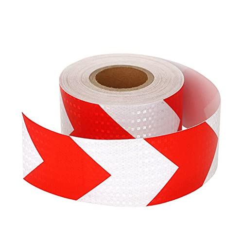Reflektierendes Klebeband, Gefahrenwarnband, selbstklebendes Klebeband for Anhänger, LKW, Auto, Boot, Schild, Briefkasten, Außenbereich(Red White) von YHNNH