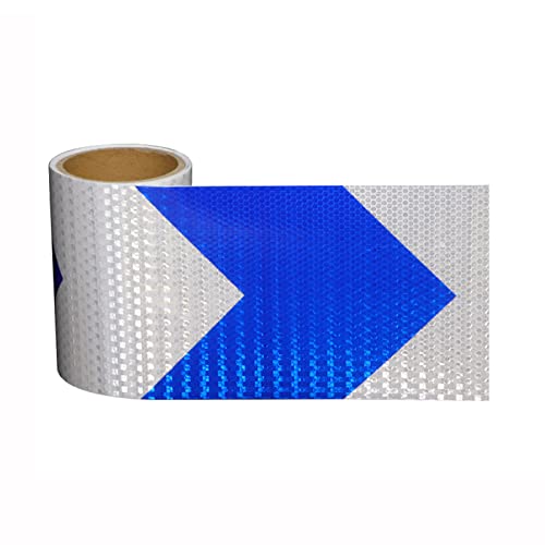 Selbstklebender reflektierender Aufkleber mit hochintensivem Pfeil, Markierungs-Absperrband(Blue White) von YHNNH