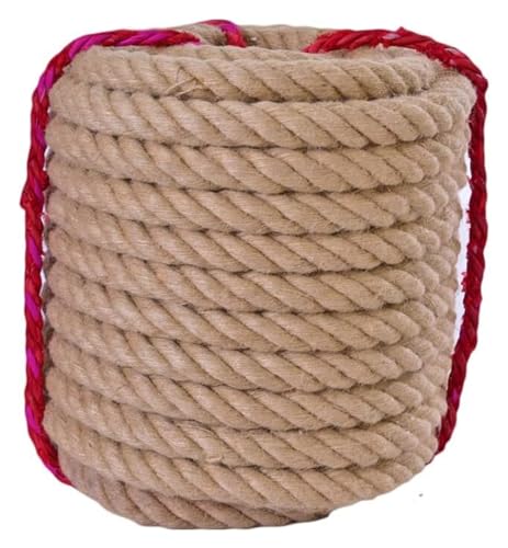 Terrassengarn, Juteseil, 50 m, Dickes Hanfseil, Juteseil, gedrehtes Hanfseil, Gartenarbeit, Bündeln und Wandbehang, Basteln, dekorativ(20MM 50M) von YHNNH