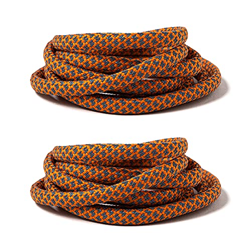 YHNNH, Runde, reflektierende Ersatz-Schnürsenkel, 2 Paar, 5–6mm dick, langlebig, geeignet for Turnschuhe, Freizeitschuhe, Schnürsenkel for Segeltuchschuhe.(Orange Reflective,140cm(2 Pairs)) von YHNNH