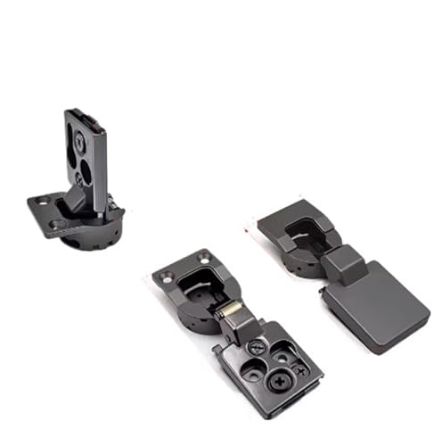YHNNH 2 STÜCKE Ultradünne Kurze Arm Hydraulische Dämpfung Eingebettet Kühlschrank Scharnier Schrank Dunstabzugshaube Schrank Tür Scharnier(Black) von YHNNH