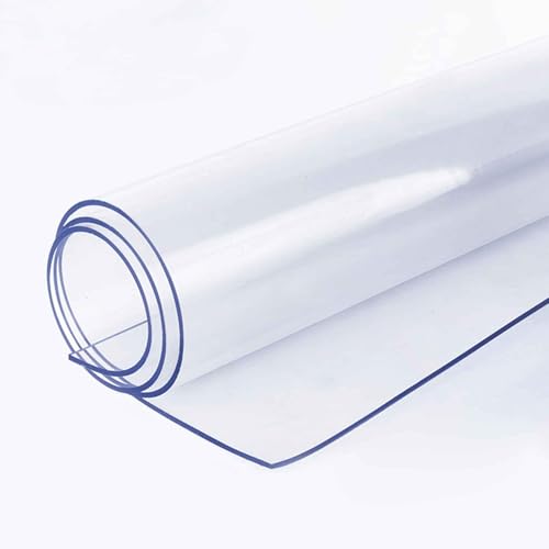 YHNNH Transparente Plastiktischdecke, rechteckig, Vinyl, transparent, PVC, Schutz, ölbeständig, abwischbar, transparente Tischdecke für Essen/Camping/Partys (90 x 200 cm) von YHNNH