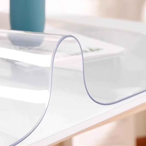 YHNNH Transparente Tischplatten-Schutzmatte, transparente Kunststoff-PVC-Tischdecke, Möbelschutzmatte für Esstische, leicht zu reinigen, Wasser- und ölbeständig (80 x 200 cm) von YHNNH