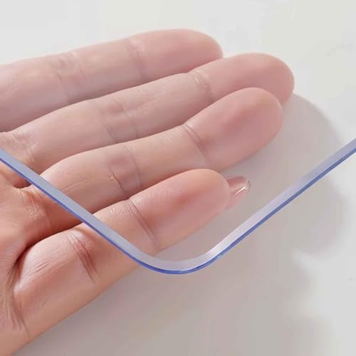 YHNNH wasserdichte Vinyl-Tischdecke, Tischunterlage, durchsichtiger Tischschutz, 2 mm Dicke Kunststoff-Tischdecke, Tischschutz für Esszimmertisch/Küche/Kommode/Schreibtisch (60 x 150 cm) von YHNNH