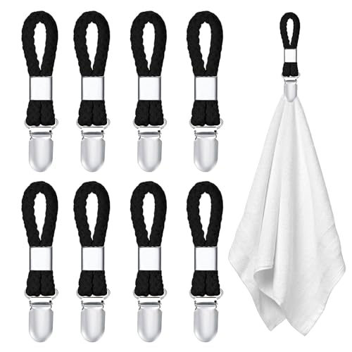 YHSKJCD 8 Stück Handtuch Klammern,aufhänger für handtücher,Geschirrtücher Halter,Haken für Handtücher,Handtuchclips mit Schlaufen,handtuchaufhänger ohne nähen,schwarz Haken YHSKJCD 8 Stück Handtuch Klammern,aufhänger für handtücher,Geschirrtücher Halter,Haken für Handtücher,Handtuchclips mit Schlaufen,handtuchaufhänger ohne nähen,schwarz Haken von YHSKJCD