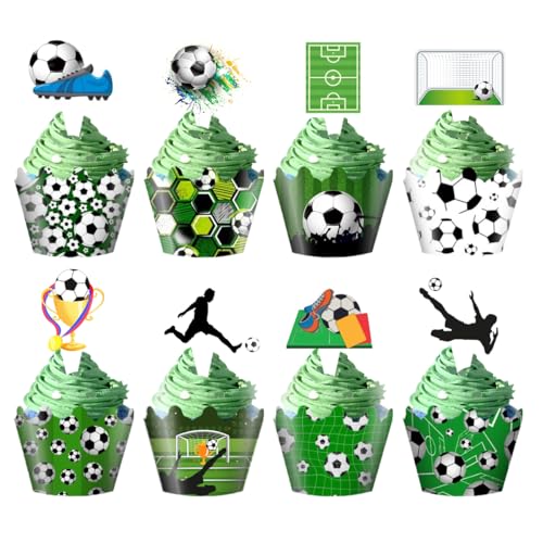 YHUIKXIN Fußball Muffins Deko, 48 Stück Fussball Cupcake Topper Fußball Kuchen Dekoration Muffinschalen Tortendeko Fussball Party Tortenaufleger für Kindergeburtstag Babyparty YHUIKXIN Fußball Muffins Deko, 48 Stück Fussball Cupcake Topper Fußball Kuchen Dekoration Muffinschalen Tortendeko Fussball Party Tortenaufleger für Kindergeburtstag Babyparty von YHUIKXIN